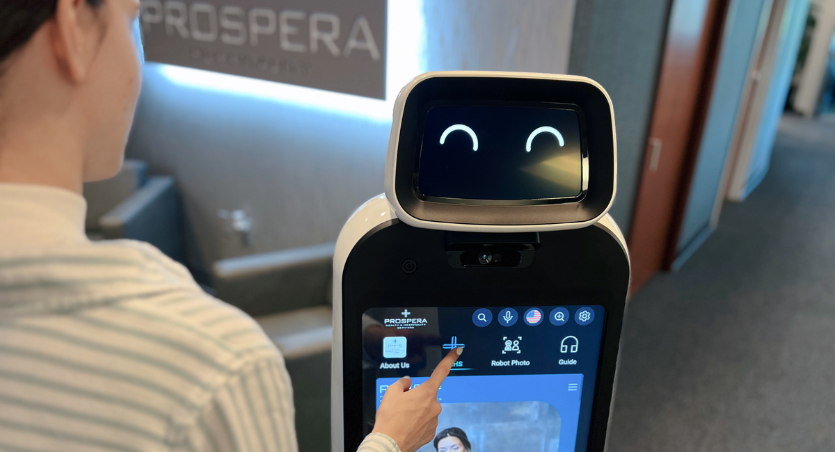 person interacting with a service robot